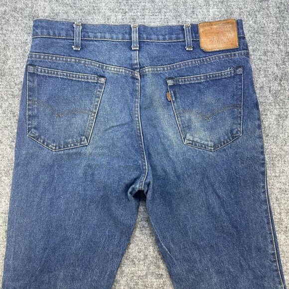 Vintage 80s Levis 549 Jeans 36x34 Made in USA Whiskering Wallet Fade Leather Tab - Picture 7 of 16